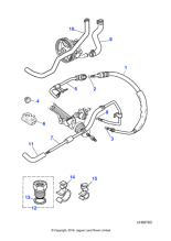 XR815853 - Jaguar Power steering pipe