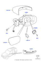 LR051355 - Land Rover GLASS - DOOR MIRROR