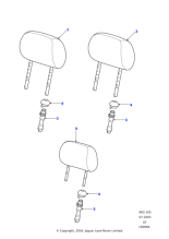 AWR3895RBE - Land Rover Headrestraint assembly