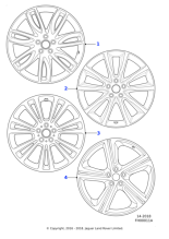 Alloy Wheel - 19" Style 7012, 7 split-spoke, Silver 