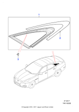 C2D16027 - Jaguar Sixlight glass