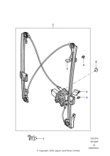 CUH000023 - Land Rover Regulator assembly-front door glass