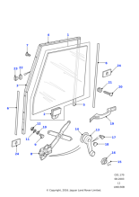 CUH000080 - Land Rover Regulator-front door glass