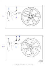 Alloy Wheel - 20" Style 5042, 5 spoke, Forged, Carbon Fibre and Satin Dark Grey Diamond Turned finish, Rear