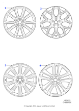 Alloy Wheel - 19" Style 7013, 7 split-spoke, Black, Front