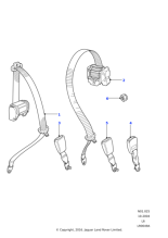 EVL105080LNF - Land Rover Seat belt assembly.