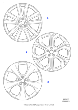 Alloy Wheel - 20" Style 5054, 5 spoke, Gloss Sparkle Silver