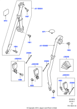EVL500990PMA - Land Rover Seat Belt