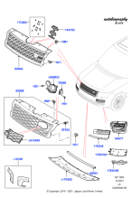 LR108965 - Land Rover Grille - Bumper