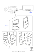Licence Plate Frame - Land Rover logo with Black Union Jack, Polished Steel