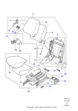 HJP10006HPP - Land Rover Cap-front seat squab manual recline mechanism hand wheel