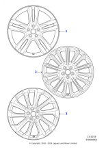 Alloy Wheel - 19" Style 1015, 15 spoke, Silver, Rear
