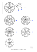 Alloy Wheel - 20" Blade, 5 spoke, with Black finish