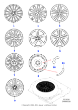 Alloy Wheel - 19" Razor, 7 twin-spoke, with Silver finish