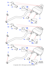 T2H41046 - Jaguar Exhaust silencer/tail pipe assembly