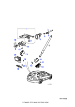 C2S32825 - Jaguar Tailgate gas strut