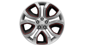 Alloy Wheel - 19" Style 5023, 5 split-spoke, Ceramic Polished and Red Pinstripe