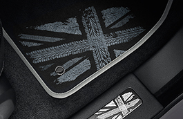 Carpet Mats - Union Jack Style, Monochrome, RHD