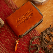 Land Rover Heritage Leather Zip Wallet - Tan