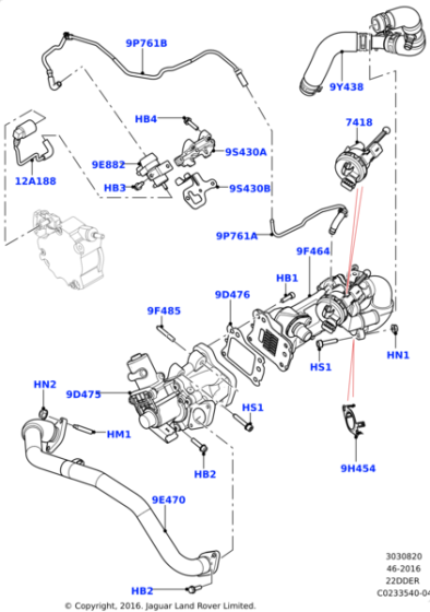 LR022344 - Land Rover Hose