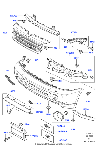 DRB000111PCL - Land Rover Bracket - License Plate | Jaguar Land Rover ...