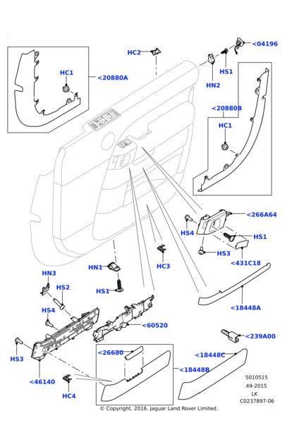 LR055909 - Land Rover Finisher - Door Pocket