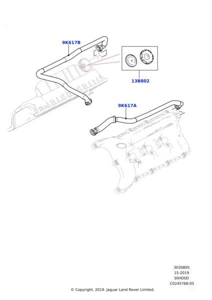 LR057206 - Land Rover Tube - Breather