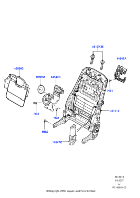 HAK500140 - Land Rover Seat - Filter Element | Jaguar Land Rover