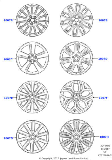 Alloy Wheel - 18" Style 1021, 10 spoke