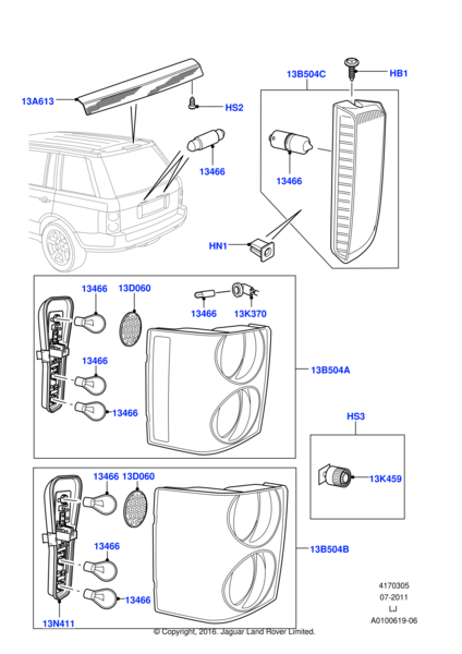 XFD000043 - Land Rover Lamp - Rear