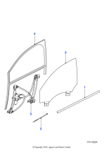 C2D17930 - Jaguar Door waist finisher and seal