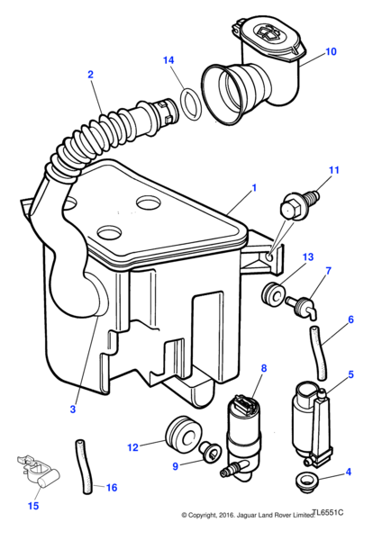 LNA7031BA - Jaguar Headlamp powerwash pump | Jaguar Land Rover
