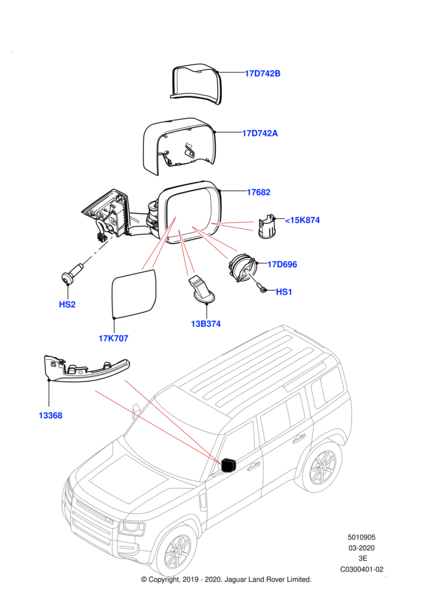 LR137465 - Land Rover Cover - Mirror Housing | Jaguar Land Rover