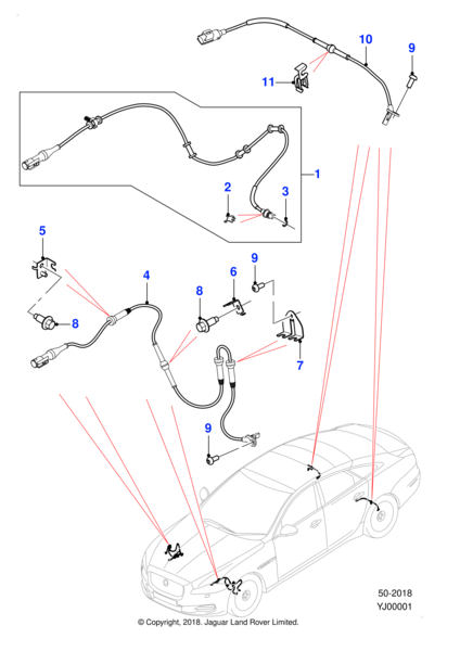 C2d19734 C2D21184 - Jaguar Wheel speed sensor | Jaguar Land Rover Classic Parts