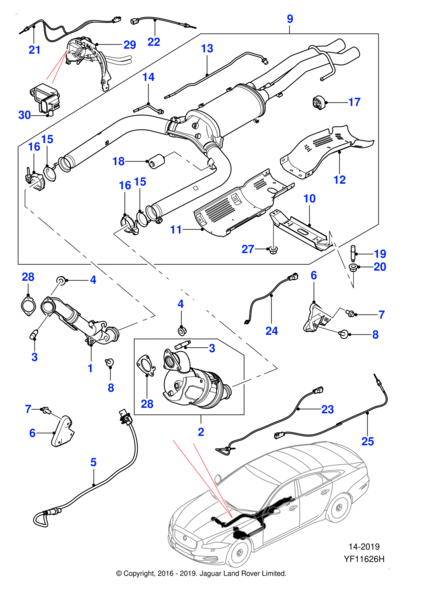C2D19934 - Jaguar Exhaust catalyst and downpipe | Jaguar Land