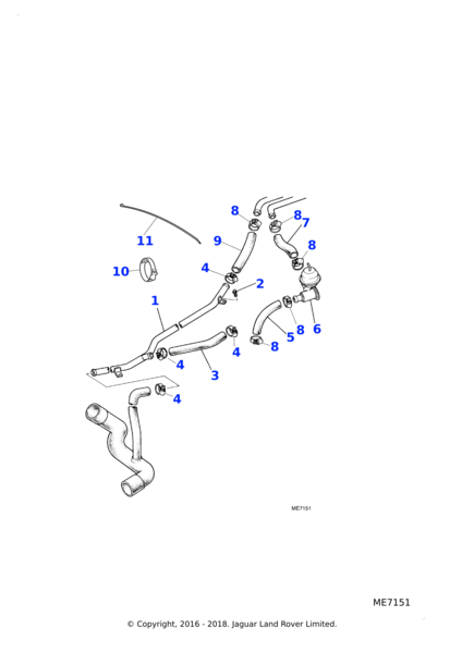 CCC6461 - Jaguar Water hose | Jaguar Land Rover Classic Parts