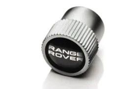 Styled Valve Caps - Range Rover Logo, Black/Silver