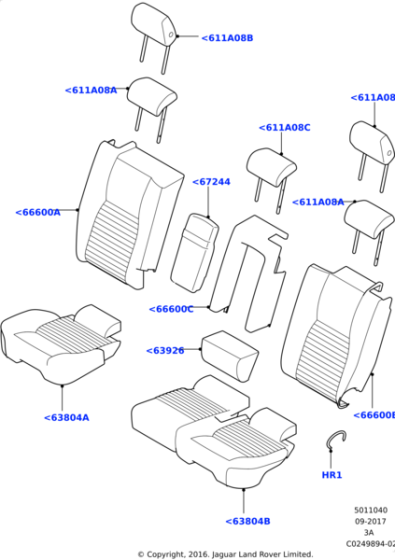 LR097423 - Land Rover Cover - Seat Cushion