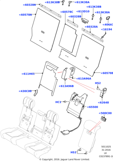 LR048678 - Land Rover Cover - Seat Back Latch