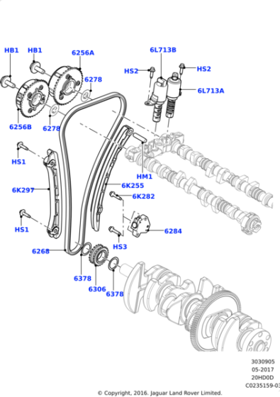 LR095137 - Land Rover Tensioner - Timing Chain