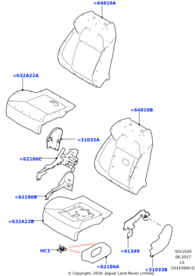 LR053145 - Land Rover Valance - Seat Cushion