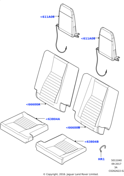 LR059426 - Land Rover Cover - Seat Back