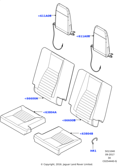 LR097627 - Land Rover Cover - Seat Back