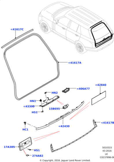 LR037608 - Land Rover Handle - Tailgate