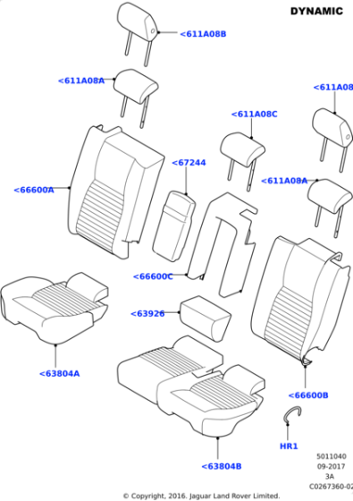 LR097417 - Land Rover Cover - Seat Cushion