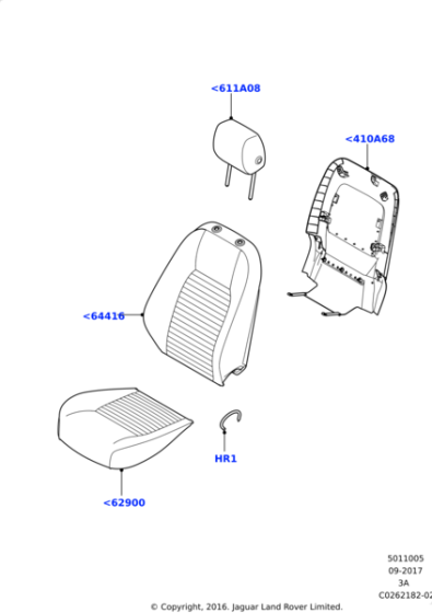 LR122790 - Land Rover Cover - Front Seat Cushion