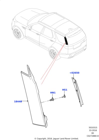 LR083116 - Land Rover Finisher - Outer - Pillar