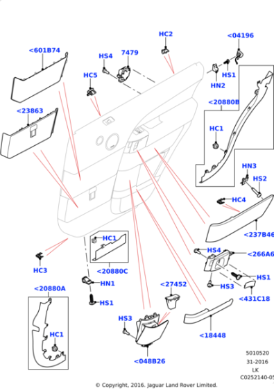 LR053571 - Land Rover Grille - Door Speaker