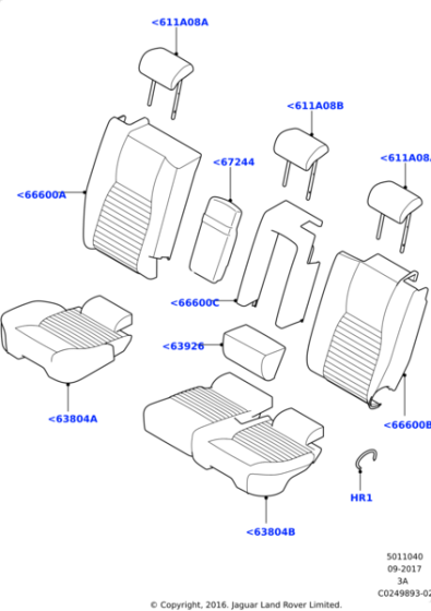 LR097964 - Land Rover Cover - Seat Back