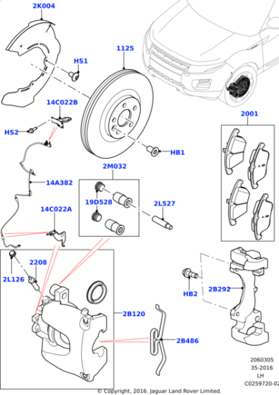 LR059122 - Land Rover Disc - Brake